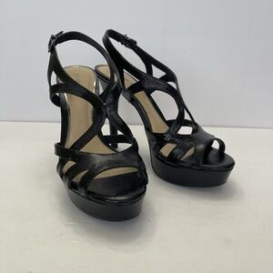Gianni Bini Women's Saundra Strappy Platform Heel Sandal Black 8M Party HOCO NEW